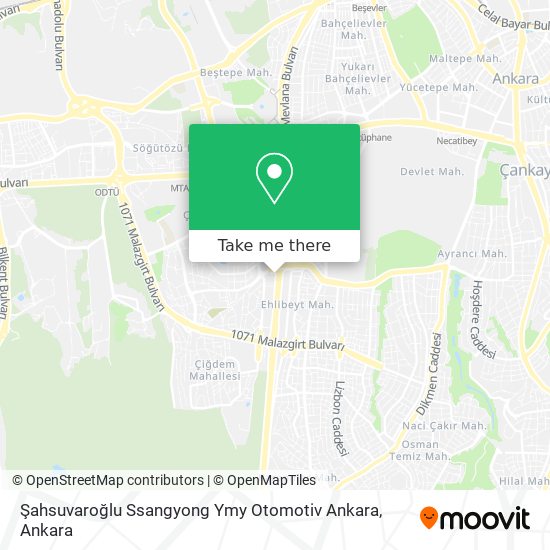 Şahsuvaroğlu Ssangyong Ymy Otomotiv Ankara map