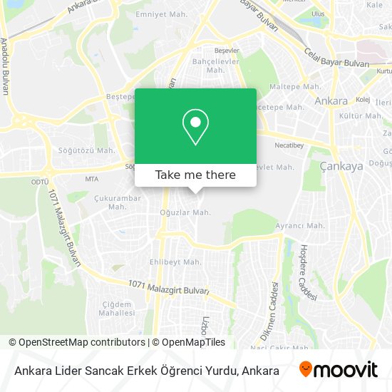 Ankara Lider Sancak Erkek Öğrenci Yurdu map