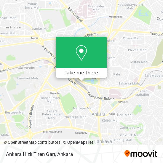 Ankara Hızlı Tiren Garı map