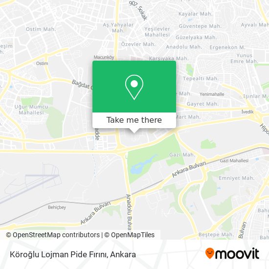 Köroğlu Lojman Pide Fırını map