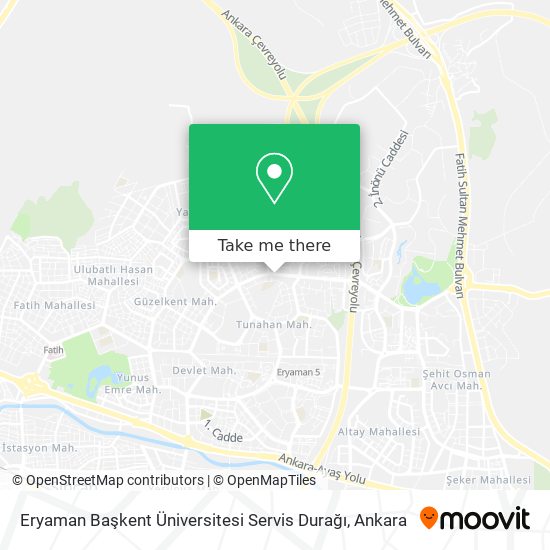 Eryaman Başkent Üniversitesi Servis Durağı map