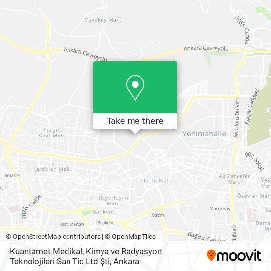 Kuantamet Medikal, Kimya ve Radyasyon Teknolojileri San Tic Ltd Şti map