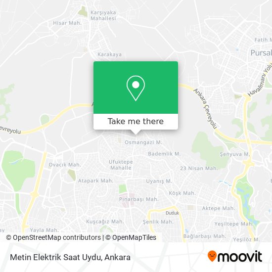 Metin Elektrik Saat Uydu map
