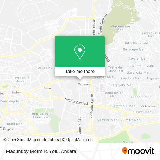 Macunköy Metro İç Yolu map
