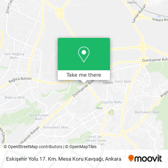 Eskişehir Yolu 17. Km. Mesa Koru Kavşağı map