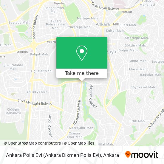 how to get to ankara polis evi in cankaya by bus or subway