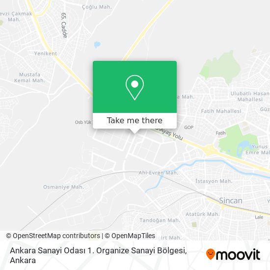 Ankara Sanayi Odası 1. Organize Sanayi Bölgesi map