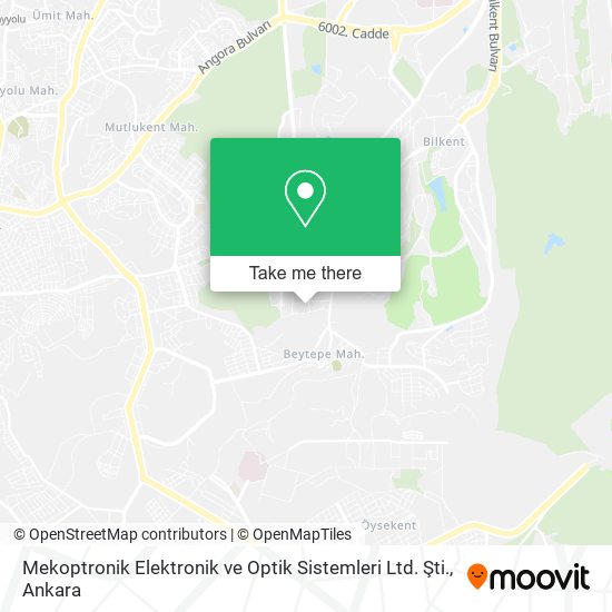 Mekoptronik Elektronik ve Optik Sistemleri Ltd. Şti. map