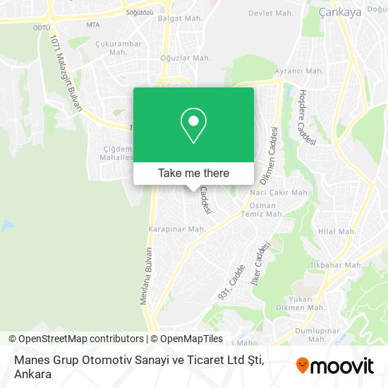 Manes Grup Otomotiv Sanayi ve Ticaret Ltd Şti map