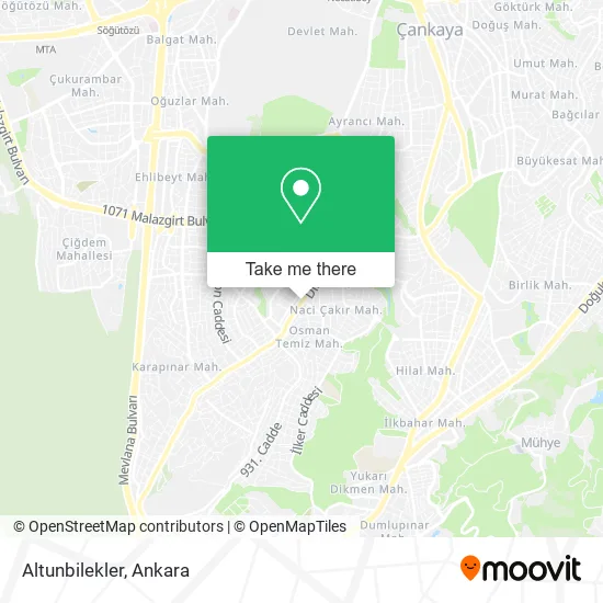 Altunbilekler map