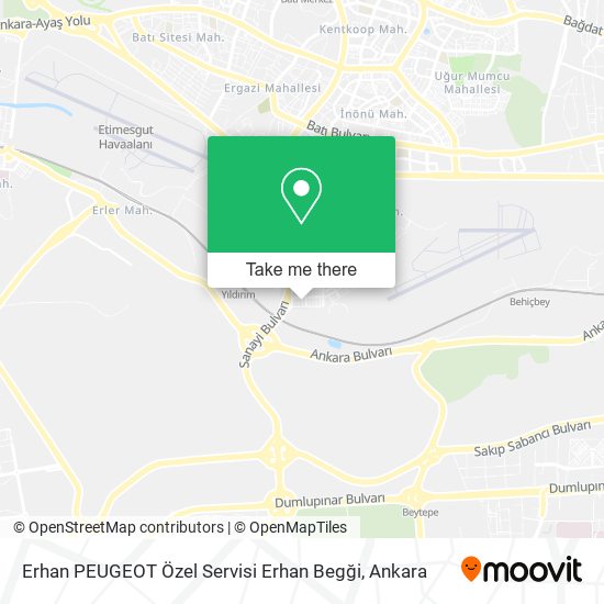 Erhan PEUGEOT Özel Servisi Erhan Begği map