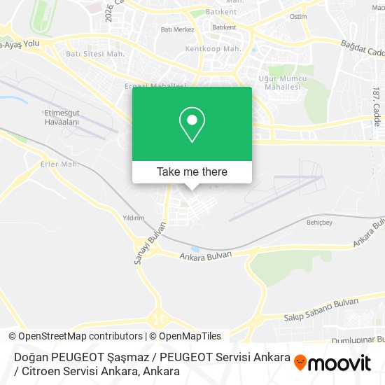 Doğan PEUGEOT Şaşmaz / PEUGEOT Servisi Ankara / Citroen Servisi Ankara map