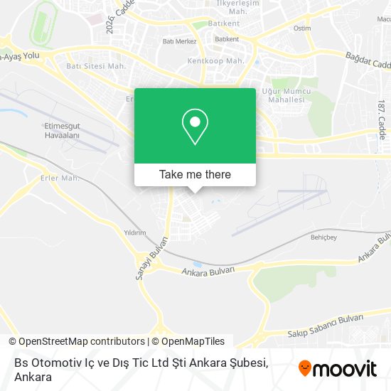 Bs Otomotiv Iç ve Dış Tic Ltd Şti Ankara Şubesi map