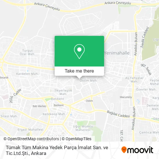 Tümak Tüm Makina Yedek Parça İmalat San. ve Tic.Ltd.Şti. map