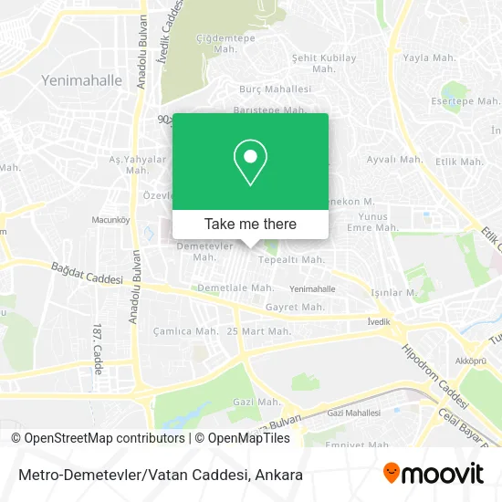 Metro-Demetevler/Vatan Caddesi map