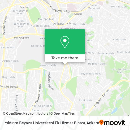Yıldırım Beyazıt Üniversitesi Ek Hizmet Binası map