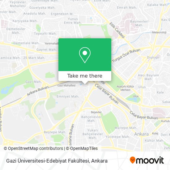 Gazi Üniversitesi-Edebiyat Fakültesi map