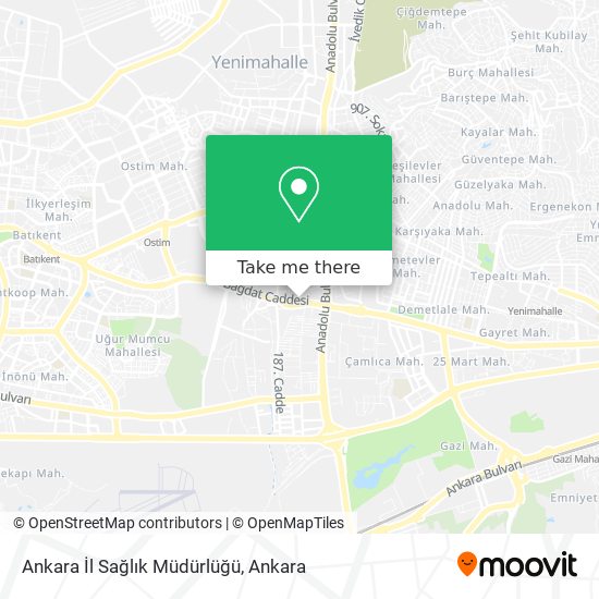 Ankara İl Sağlık Müdürlüğü map