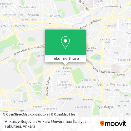 Ankaray-Beşevler / Ankara Üniversitesi İlahiyat Fakültesi map