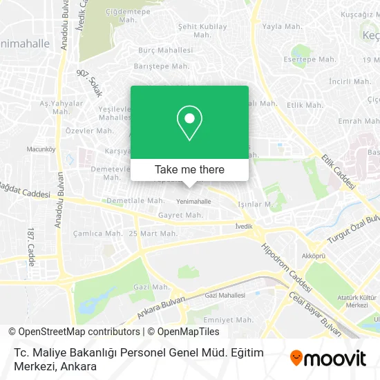 Tc. Maliye Bakanlığı Personel Genel Müd. Eğitim Merkezi map