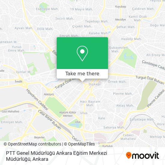 PTT Genel Müdürlüğü Ankara Eğitim Merkezi Müdürlüğü map