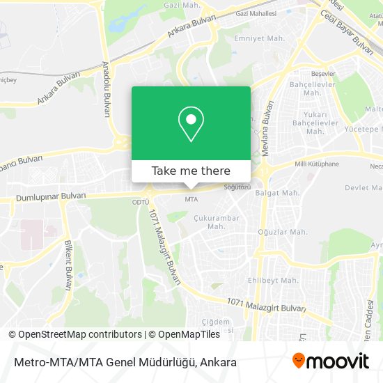 Metro-MTA/MTA Genel Müdürlüğü map