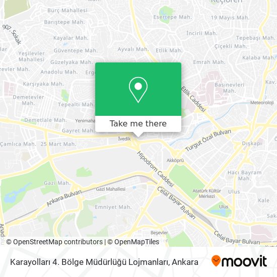 Karayolları 4. Bölge Müdürlüğü Lojmanları map