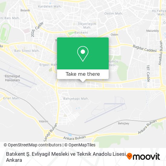 Batıkent Ş. Evliyagil Mesleki ve Teknik Anadolu Lisesi map