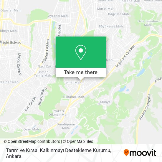 Tarım ve Kırsal Kalkınmayı Destekleme Kurumu map