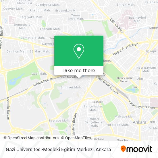 Gazi Üniversitesi-Mesleki Eğitim Merkezi map
