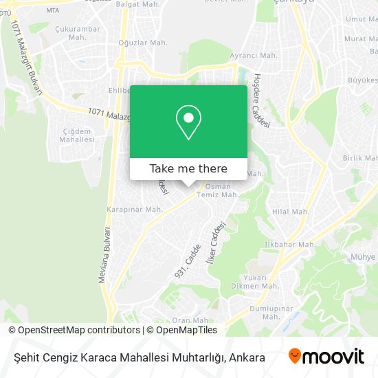 Şehit Cengiz Karaca Mahallesi Muhtarlığı map