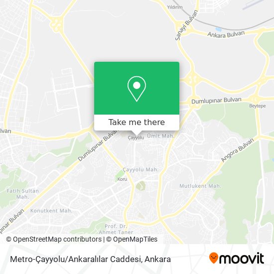 Metro-Çayyolu / Ankaralılar Caddesi map