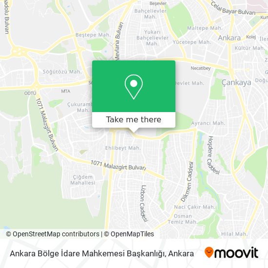 Ankara Bölge İdare Mahkemesi Başkanlığı map