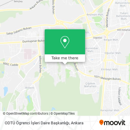 how to get to odtu ogrenci isleri daire baskanligi in cankaya by bus or subway