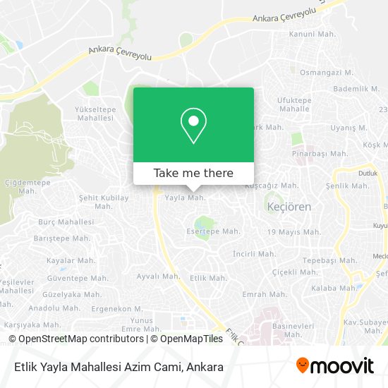 Etlik Yayla Mahallesi Azim Cami map