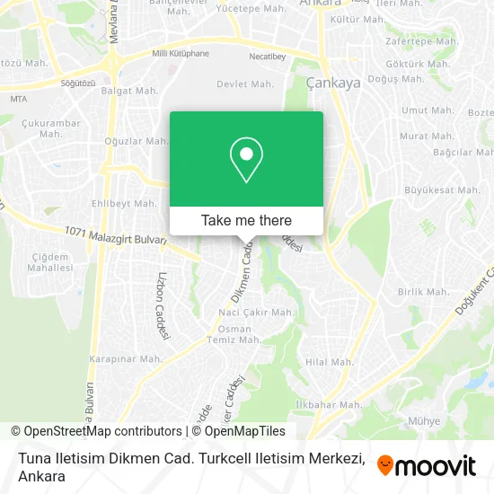 Tuna Iletisim Dikmen Cad. Turkcell Iletisim Merkezi map