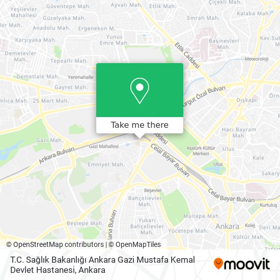T.C. Sağlık Bakanlığı Ankara Gazi Mustafa Kemal Devlet Hastanesi map