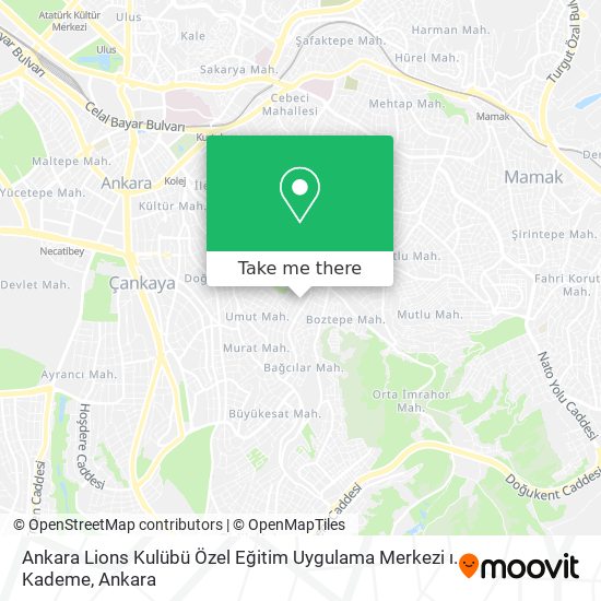 Ankara Lions Kulübü Özel Eğitim Uygulama Merkezi ı. Kademe map