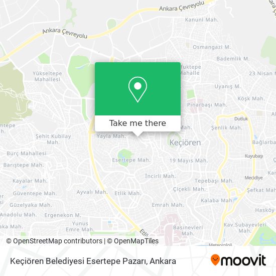 Keçiören Belediyesi Esertepe Pazarı map