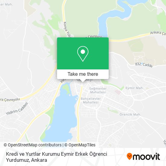 Kredi ve Yurtlar Kurumu Eymir Erkek Öğrenci Yurdumuz map