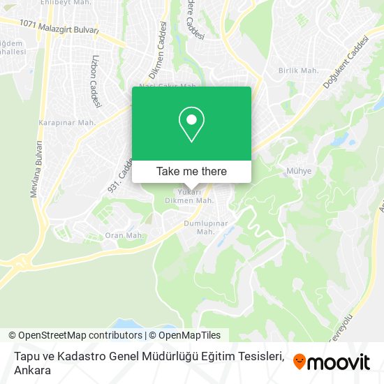 Tapu ve Kadastro Genel Müdürlüğü Eğitim Tesisleri map