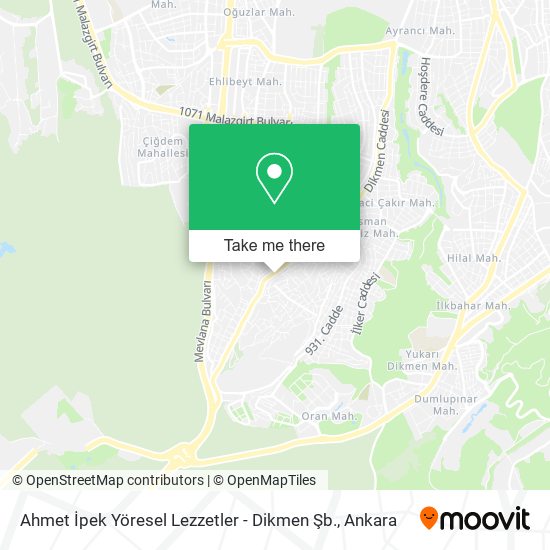 Ahmet İpek Yöresel Lezzetler - Dikmen Şb. map