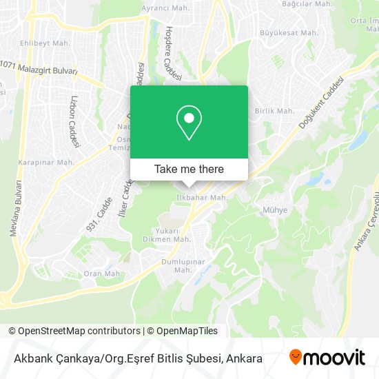 Akbank Çankaya / Org.Eşref Bitlis Şubesi map