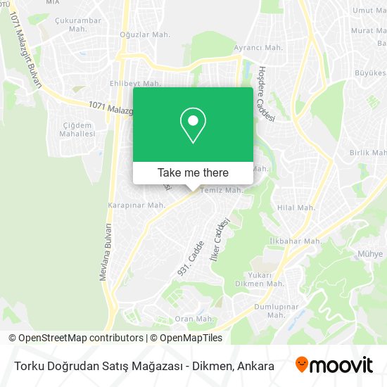 Torku Doğrudan Satış Mağazası - Dikmen map