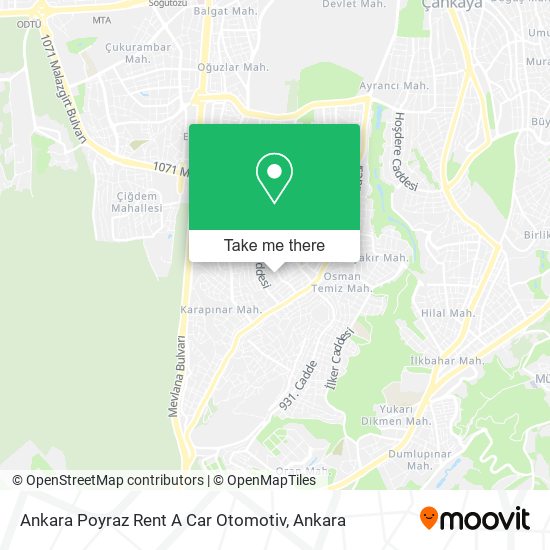 Ankara Poyraz Rent A Car Otomotiv map