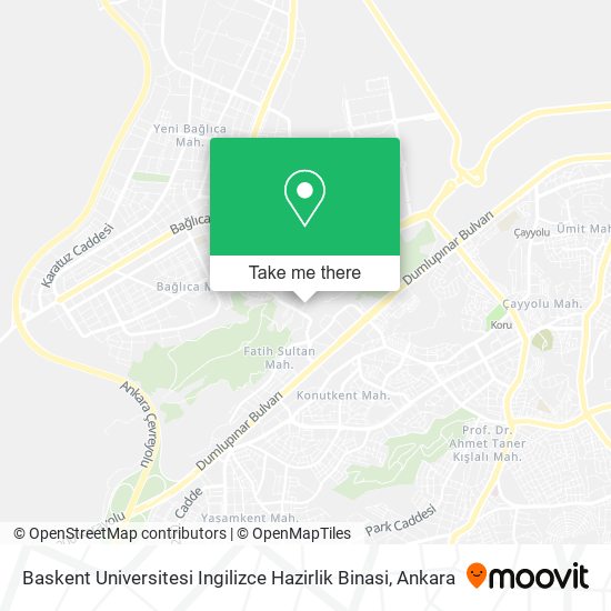 Baskent Universitesi Ingilizce Hazirlik Binasi map