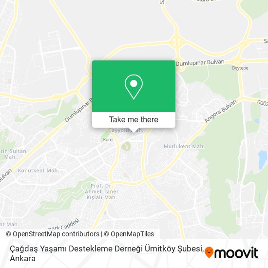 Çağdaş Yaşamı Destekleme Derneği Ümitköy Şubesi map