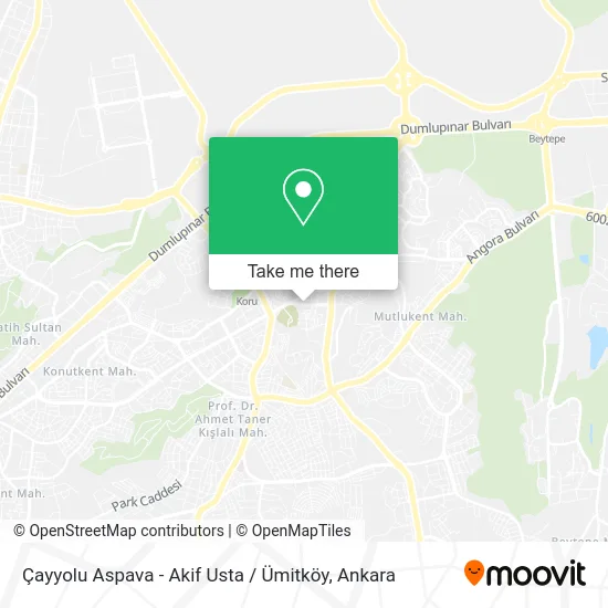 Çayyolu Aspava - Akif Usta / Ümitköy map