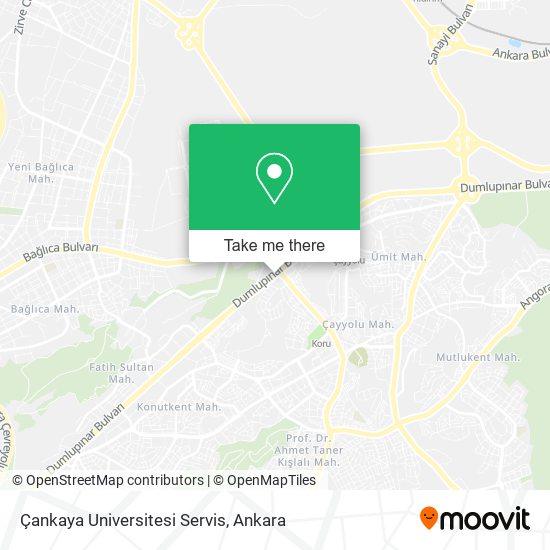 Çankaya Universitesi Servis map