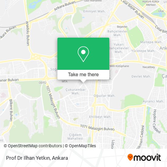 Prof Dr Ilhan Yetkın map